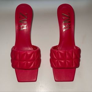 ZARA kitten heels , coral